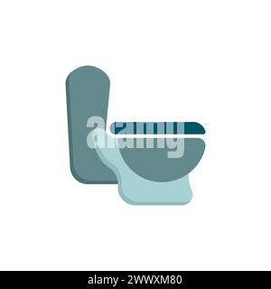 Logo WC colore semplice. WC semplice ed elegante. Mobili per la stanza da bagno vettoriale. Ciotola del WC Symbol. Illustrazione vettoriale. Illustrazione Vettoriale
