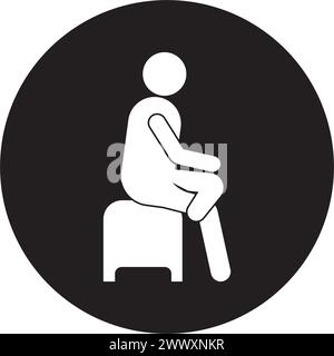simbolo di una persona seduta rilassata, illustrazione vettoriale Illustrazione Vettoriale