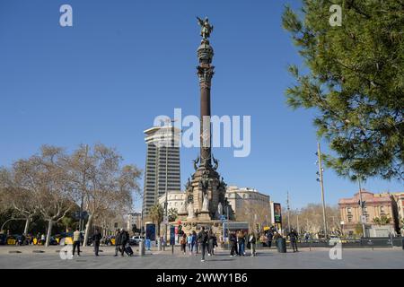 Mirador de Colom, Monumento a Colombo, Barcellona, Catalogna, Spagna Foto Stock
