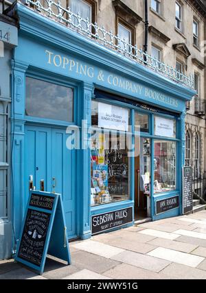 Ex sede dei rinomati Topping and Company Booksellers nella città di Bath, Somerset, Regno Unito, visitati da autori e clienti famosi Foto Stock