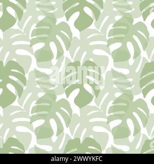 Modello senza cuciture con foglie di monstera Foto Stock