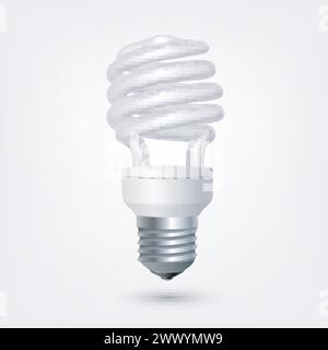 Lampadina fluorescente a risparmio energetico, illustrazione vettoriale Illustrazione Vettoriale