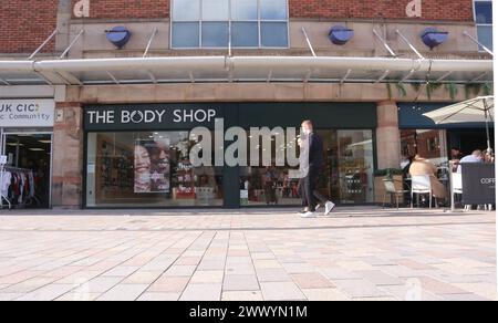 Stockport Inghilterra Regno Unito 24 marzo 2024 Body Shop a Stockport, Greater Manchester Anita Roddick ha fondato la società nel 1976 la società è di proprietà della società di private equity Aurelius dal 2023 ©Ged Noonan/Alamy Foto Stock