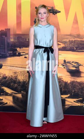 Londra, Regno Unito. 26 marzo 2024. Kirsten Dunst arriva alla proiezione speciale britannica della Guerra civile, al Cinema nella centrale elettrica di Battersea. Crediti: Doug Peters/EMPICS/Alamy Live News Foto Stock