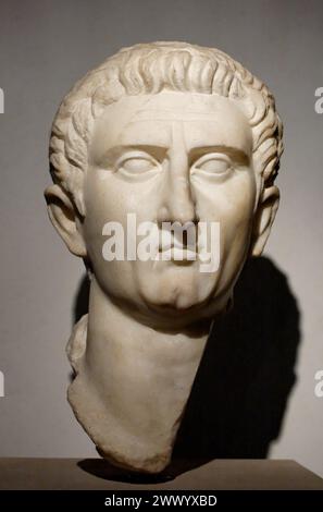 Ritratto di Nerva (30–98 d.C.), imperatore romano e. Foto Stock