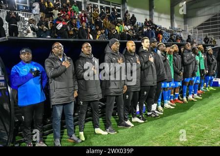 CHAMBLY, FRANCIA - 25 MARZO; Gabon durante la partita amichevole internazionale FIFA tra Gabon e Congo allo Stade des Marais il 25 marzo 2024 in chamb Foto Stock