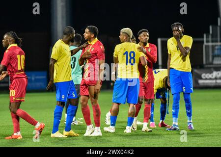 CHAMBLY, FRANCIA - MARZO 25; Gabon e Congo durante l'amichevole internazionale FIFA tra Gabon e Congo allo Stade des Marais il 25 marzo 2024 Foto Stock