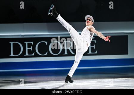 Montreal, Canada. 24 marzo 2024. MONTREAL, CANADA - 24 MARZO 2024: Jason Brown (USA) durante i Campionati mondiali di pattinaggio di figura dell'ISU all'Auditorium Verdun On di Montreal, Canada. (Foto di David Kirouac/Orange Pictures) credito: Orange Pics BV/Alamy Live News Foto Stock