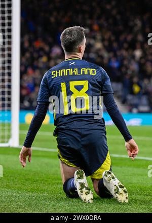 Glasgow, Regno Unito. 26 marzo 2024. Durante l'amichevole internazionale all'Hampden Park di Glasgow. Il credito per immagini dovrebbe essere: Neil Hanna/Sportimage Credit: Sportimage Ltd/Alamy Live News Foto Stock