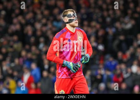 Glasgow, Regno Unito. 26 marzo 2024. In preparazione all'UEFA EURO 2024, la Scozia gioca contro l'Irlanda del Nord all'Hampden Park di Glasgow, lo stadio nazionale scozzese. Crediti: Findlay/Alamy Live News Foto Stock