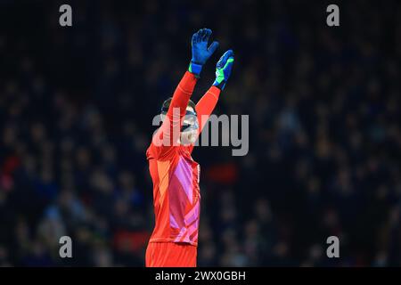 26 marzo 2024; Hampden Park, Glasgow, Scozia: Amichevole internazionale di calcio, Scozia contro Irlanda del Nord; portiere dell'Irlanda del Nord Bailey Peacock-Farrell Foto Stock