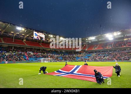 Oslo, Norvegia. 26 marzo 2024. Oslo, Norvegia, 26 marzo 2024: Vista generale all'interno dello stadio prima dell'amichevole internazionale di calcio tra Norvegia e Slovacchia allo stadio Ullevaal di Oslo, Norvegia. (Ane Frosaker/SPP) credito: SPP Sport Press Photo. /Alamy Live News Foto Stock