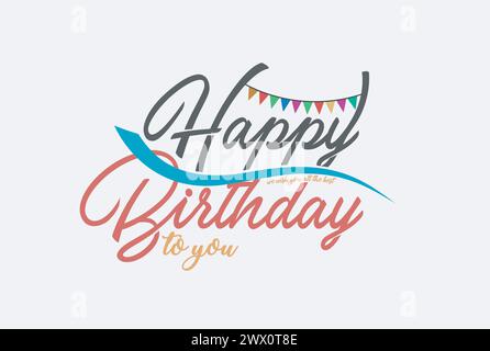 Buon compleanno a voi Banner lettering, illustrazione vettoriale Illustrazione Vettoriale
