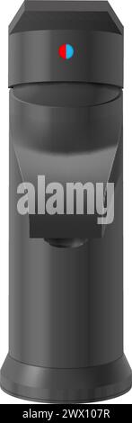 Immagine di Black Modern Mixing Tap for Cold and Hot Water for the Bathroom Mixer su sfondo bianco Illustrazione Vettoriale