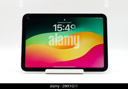 IPad Mini di Apple Inc. Isolato su bianco Foto Stock
