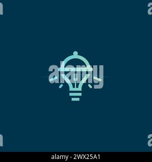 Logo del ristorante Lamp. Icona del cibo. Logo Food Illustrazione Vettoriale