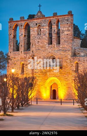 Chiesa romanica a Girona. Sant'Esteve de Peratallada. Catalogna, Spagna Foto Stock