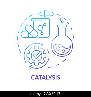 Icona del concetto gradiente blu catalisi Illustrazione Vettoriale