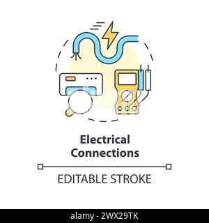 Icona dei collegamenti elettrici multicolore Illustrazione Vettoriale