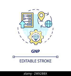 Icona del concetto multicolore del prodotto nazionale lordo Illustrazione Vettoriale
