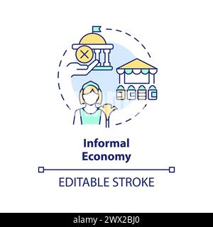 Icona Concept multicolore Economy informale Illustrazione Vettoriale