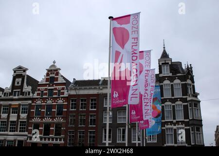 Flag Roze Filmdagen ad Amsterdam Paesi Bassi 21-3-2024 Foto Stock