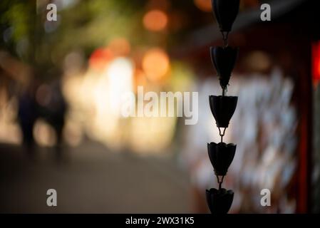 Catena piovana giapponese a Kyoto, Giappone Foto Stock