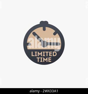 Icona dell'offerta per un periodo limitato con conto alla rovescia. Promozione ultima offerta banner in vendita. Illustrazione vettoriale stock isolata Illustrazione Vettoriale