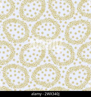 Molla a uovo in fiore di Pasqua motivo floreale senza cuciture linea art fiore disegnato a mano per il design di tessuti, tessuti, album, carta da parati. Sfondo vettoriale in Illustrazione Vettoriale