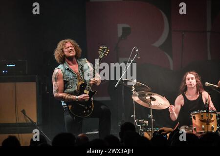 Parigi, Francia. 26 marzo 2024. Jared James Nichols si esibisce al Bataclan di Parigi, in Francia, il 26 marzo 2024. Foto di Christophe Meng/ABACAPRESS.COM credito: Abaca Press/Alamy Live News Foto Stock