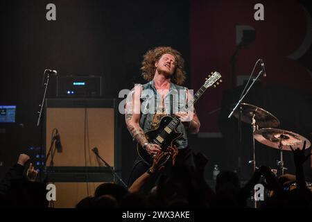 Parigi, Francia. 26 marzo 2024. Jared James Nichols si esibisce al Bataclan di Parigi, in Francia, il 26 marzo 2024. Foto di Christophe Meng/ABACAPRESS.COM credito: Abaca Press/Alamy Live News Foto Stock