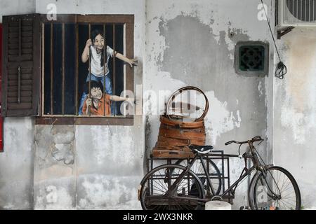 Murales a Georgetown, Malesia Foto Stock