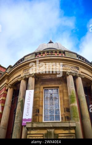 Esterno della Blackpool Central Library Foto Stock