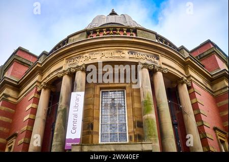 Esterno della Blackpool Central Library Foto Stock