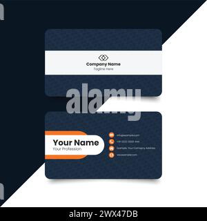 Layout semplice per i biglietti da visita Web. carta con nome e biglietto da visita creative modern. Design pulito. Modello di design aziendale, biglietto da visita professionale pulito Illustrazione Vettoriale