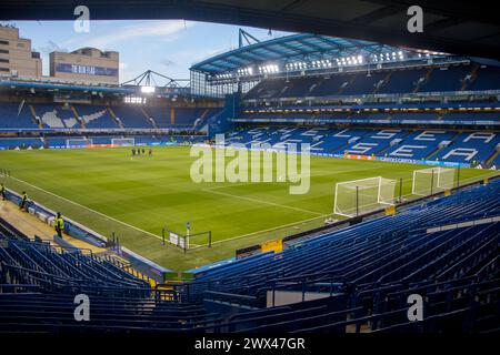 Stamford Bridge, Londra, Regno Unito. 27 marzo 2024. La scena è in vista della partita UEFA Womens Champions League tra Chelsea e Ajax allo Stamford Bridge di Londra. (Tom Phillips/SPP) credito: Foto SPP Sport Press. /Alamy Live News Foto Stock