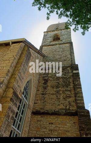 1861 stile neogotico St. Chiesa cattolica di Mary a Fredericksburg Texas - aprile 2023 Foto Stock