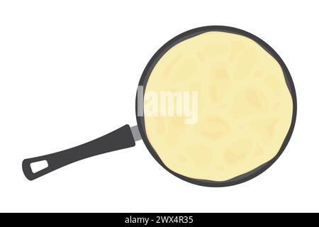 Teglia con Taco, tortilla o pancake, Crepe Isolated Illustration Illustrazione Vettoriale