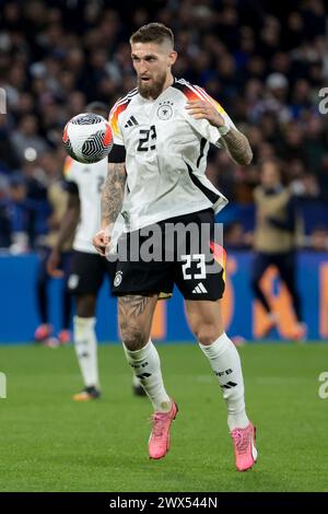 Decines Charpieu, Francia. 23 marzo 2024. La Germania Robert Andrich durante l'amichevole internazionale di calcio tra Francia e Germania il 23 marzo 2024 allo stadio Groupama di Decines-Charpieu vicino a Lione, Francia - foto Jean Catuffe/DPPI Credit: DPPI Media/Alamy Live News Foto Stock