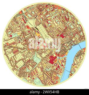 Stamford Bridge Stadium Mappa poster Art, Chelsea, Londra Illustrazione Vettoriale