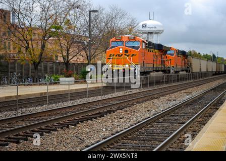 Treno merci negli Stati Uniti Foto Stock