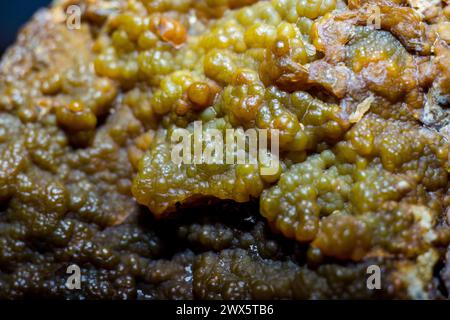 Buccia di sferulite di calcedonia su pietra selce Foto Stock