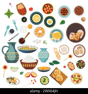 Illustrazione degli elementi alimentari Nowruz Illustrazione Vettoriale