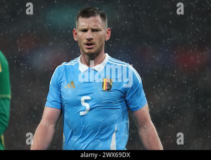 Londra, Regno Unito. 26 marzo 2024. Jan Vertonghen del Belgio durante l'amichevole internazionale allo stadio di Wembley, Londra. Il credito per immagini dovrebbe essere: Paul Terry/Sportimage Credit: Sportimage Ltd/Alamy Live News Foto Stock