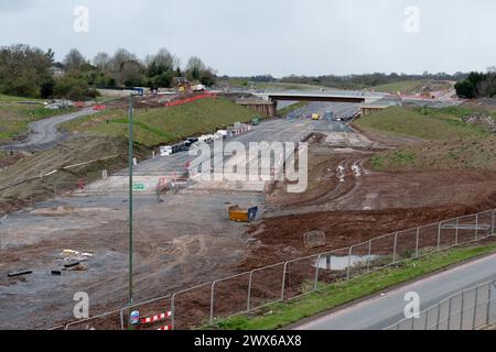 M42 Junction 6 Scheme, West Midlands, Inghilterra, Regno Unito. Marzo 2024 Foto Stock