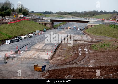 M42 Junction 6 Scheme, West Midlands, Inghilterra, Regno Unito. Marzo 2024 Foto Stock