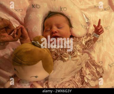 New Born Baby girl Foto Stock