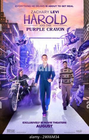 Harold e il poster di Crayon viola Zachary Levi Foto Stock