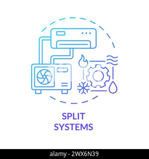 Icona Concept gradiente blu dei sistemi suddivisi Illustrazione Vettoriale