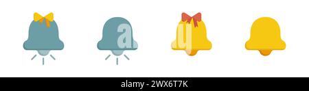 Set di campane semplice vettore di stile. Vettore concetto logo di notifica. Illustrazione vettoriale. Illustrazione Vettoriale